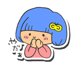 Girl of blue hair2 sticker #4110047