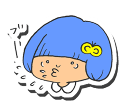 Girl of blue hair2 sticker #4110048