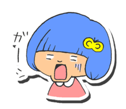 Girl of blue hair2 sticker #4110051