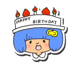 Girl of blue hair2 sticker #4110052