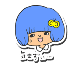 Girl of blue hair2 sticker #4110057