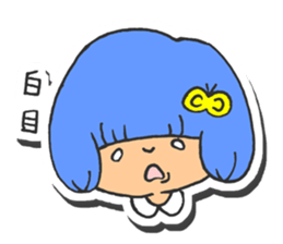 Girl of blue hair2 sticker #4110069