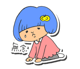 Girl of blue hair2 sticker #4110074