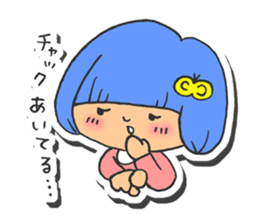 Girl of blue hair2 sticker #4110078