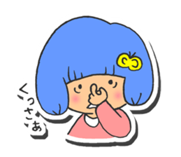 Girl of blue hair2 sticker #4110079