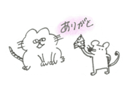 Impudent mouse and obedient cat sticker #4110157