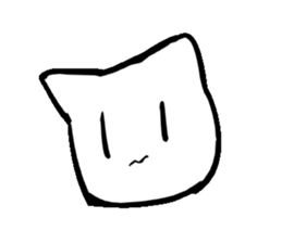 White cat  head sticker #4114448