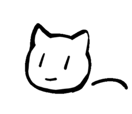 White cat  head sticker #4114449