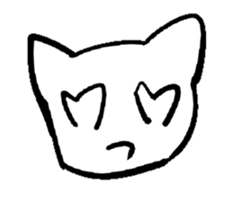 White cat  head sticker #4114450
