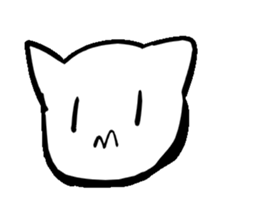 White cat  head sticker #4114452