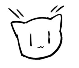 White cat  head sticker #4114455