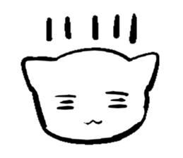 White cat  head sticker #4114458