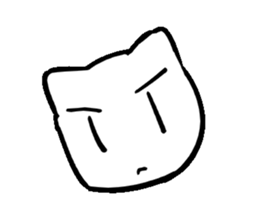 White cat  head sticker #4114460