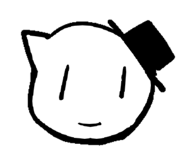 White cat  head sticker #4114464