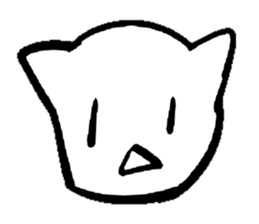 White cat  head sticker #4114466