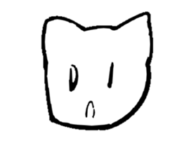 White cat  head sticker #4114467