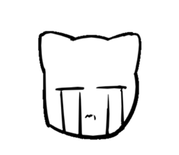 White cat  head sticker #4114468