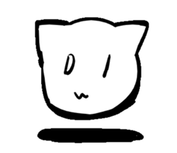 White cat  head sticker #4114469