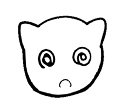 White cat  head sticker #4114470
