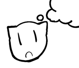 White cat  head sticker #4114471