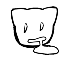 White cat  head sticker #4114472