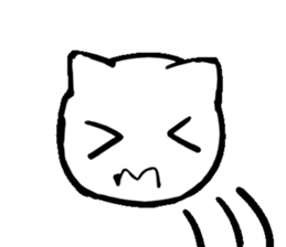 White cat  head sticker #4114475