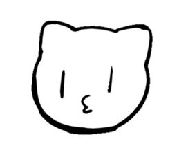 White cat  head sticker #4114476
