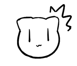 White cat  head sticker #4114477