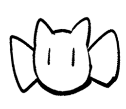 White cat  head sticker #4114478