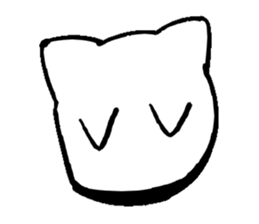 White cat  head sticker #4114481