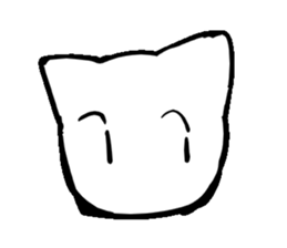 White cat  head sticker #4114484