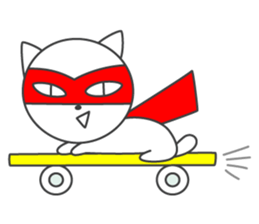 Pleasant daily life of white cat Ume sticker #4115855