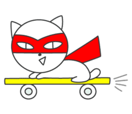 Pleasant daily life of white cat Ume sticker #4115855