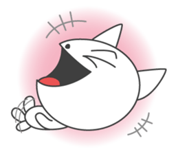 Pleasant daily life of white cat Ume sticker #4115863