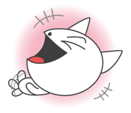 Pleasant daily life of white cat Ume sticker #4115863