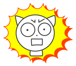 Pleasant daily life of white cat Ume sticker #4115867