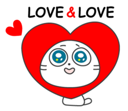 Pleasant daily life of white cat Ume sticker #4115869