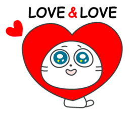Pleasant daily life of white cat Ume sticker #4115869