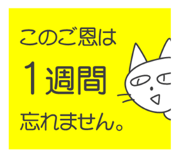 Pleasant daily life of white cat Ume sticker #4115883