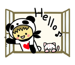 Pandaman and Cat sticker #4117569