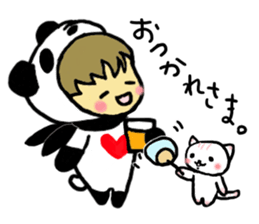 Pandaman and Cat sticker #4117570
