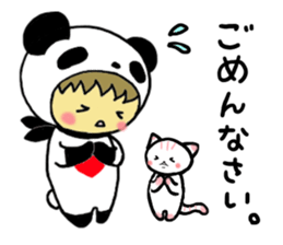 Pandaman and Cat sticker #4117578