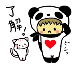 Pandaman and Cat sticker #4117579