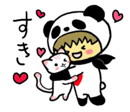 Pandaman and Cat sticker #4117580