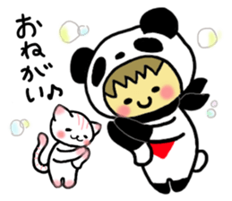 Pandaman and Cat sticker #4117593