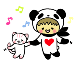 Pandaman and Cat sticker #4117595