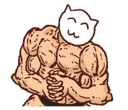 Muscular character with pretty face. sticker #4120330