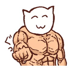 Muscular character with pretty face. sticker #4120356