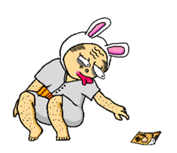 A rabbit and uncle sticker #4120893