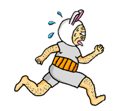 A rabbit and uncle sticker #4120894